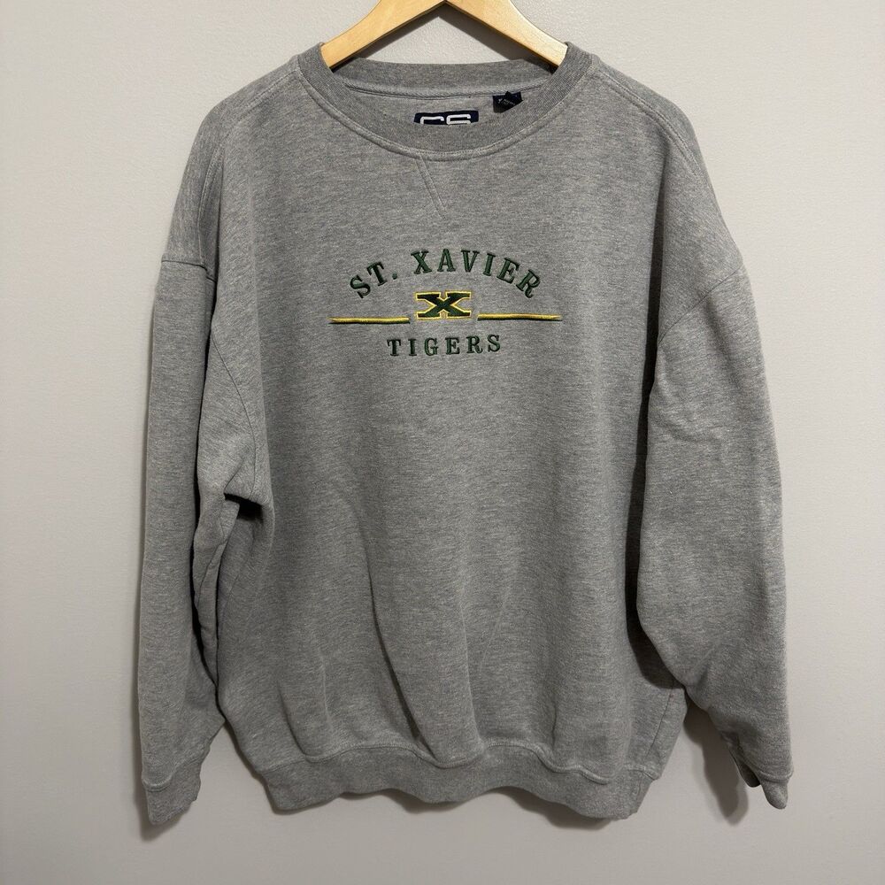Vintage 90s St. Xavier Tigers Football Embroidered Sweatshirt Louisville 2XL